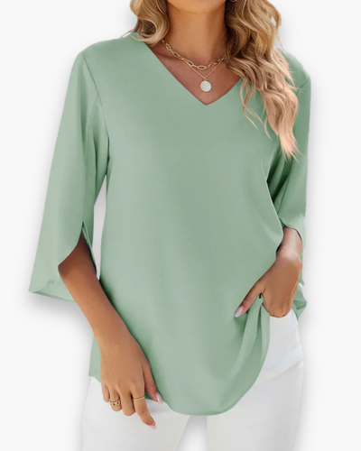 Blouse élégante femme | Col en V