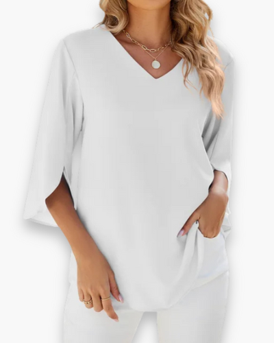 Blouse élégante femme | Col en V