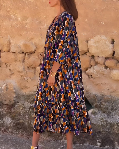 VIOLETTA – Robe Maxi Rétro Élégante