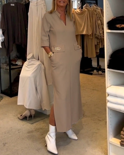 Héloïse - Robe Fendue Avec Détails Stylés Pour Un Look Raffiné