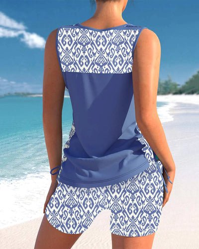 Francine - Tankini À Imprimé Feuillage Avec Tissu Léger