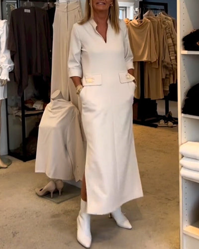 Héloïse - Robe Fendue Avec Détails Stylés Pour Un Look Raffiné