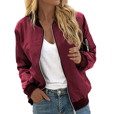 Émilie - Blouson Bomber Léger Avec Fermeture Éclair