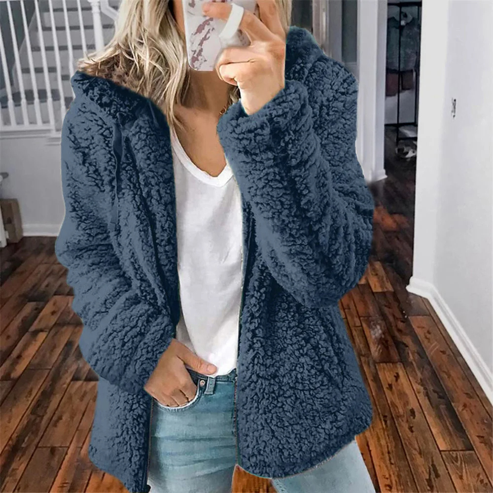 Camille - Veste En Peluche Avec Capuche Et Fermeture Éclair, Gilet En Fleece