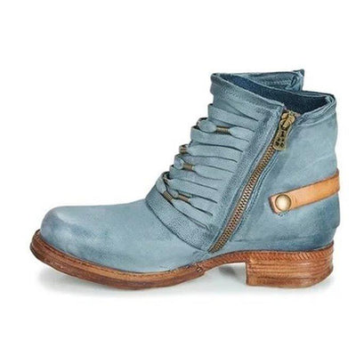 Joséphine – Bottines Rétro Avec Talon Bloc Et Fermeture Éclair