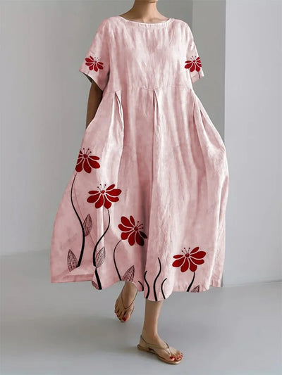 Robe d'été décontractée avec un magnifique imprimé botanique - ROSALIE