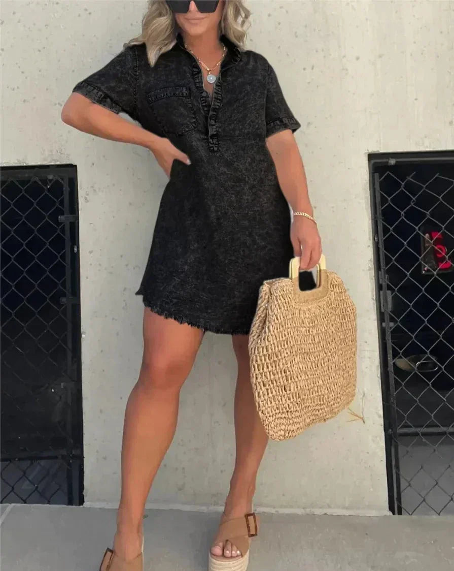 Vera™ - Robe chemise en denim élégante