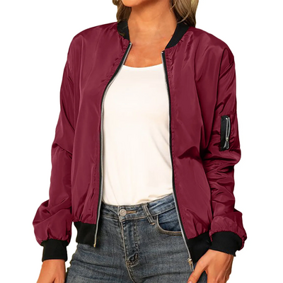 Émilie - Blouson Bomber Léger Avec Fermeture Éclair