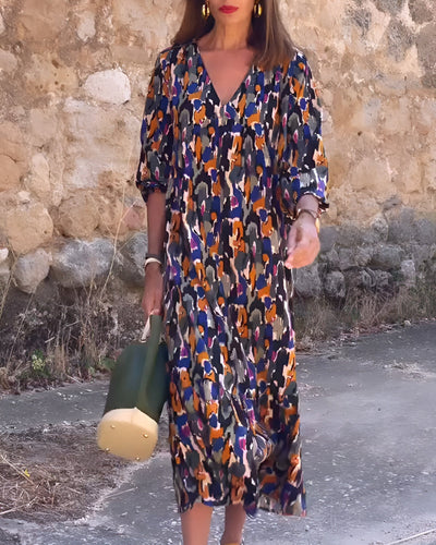 VIOLETTA – Robe Maxi Rétro Élégante
