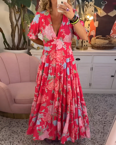 CATERINA – Robe Maxi Fleurie Féminine