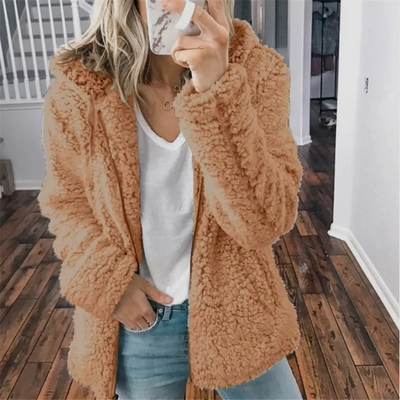 Camille - Veste En Peluche Avec Capuche Et Fermeture Éclair, Gilet En Fleece