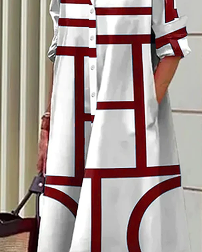Estelle - Robe Imprimée Géométrique - Coupe Fluide - Femme