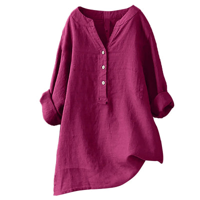 Crimson Light - Blouse Légère Col V Rode
