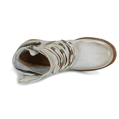 Joséphine – Bottines Rétro Avec Talon Bloc Et Fermeture Éclair