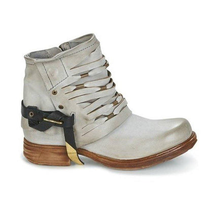 Joséphine – Bottines Rétro Avec Talon Bloc Et Fermeture Éclair