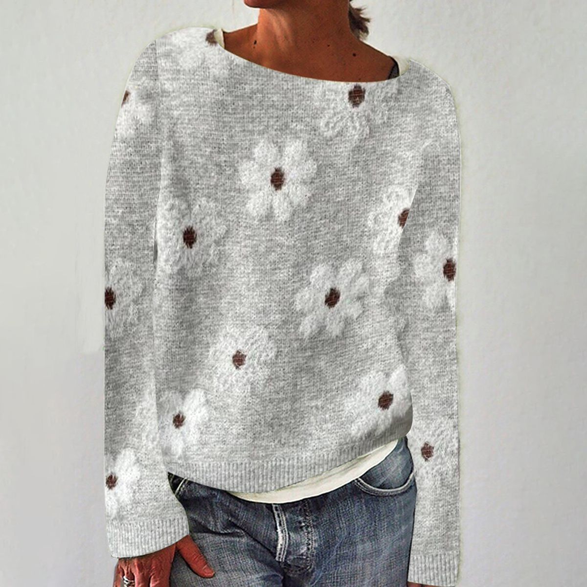 Mélanie - Pull À Imprimé Mode Avec Manches Longues