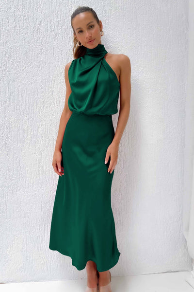 Lydia | Robe longue à col halter