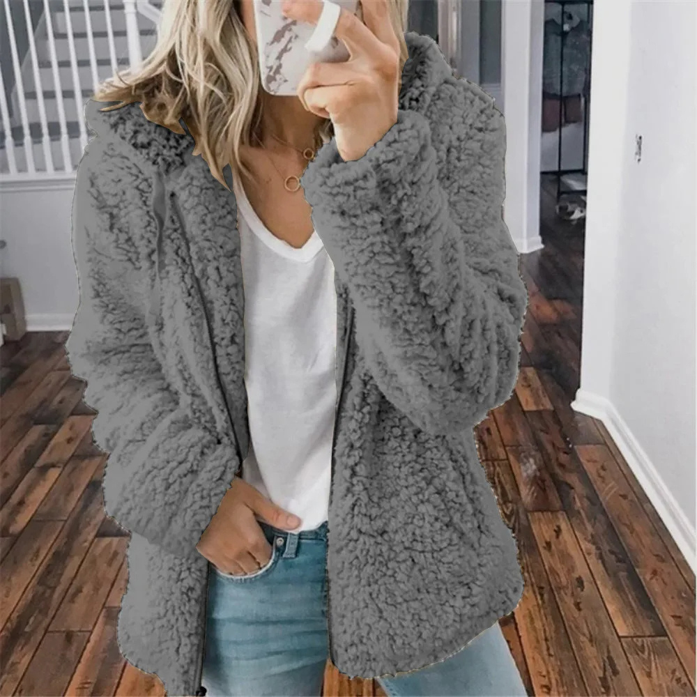 Camille - Veste En Peluche Avec Capuche Et Fermeture Éclair, Gilet En Fleece