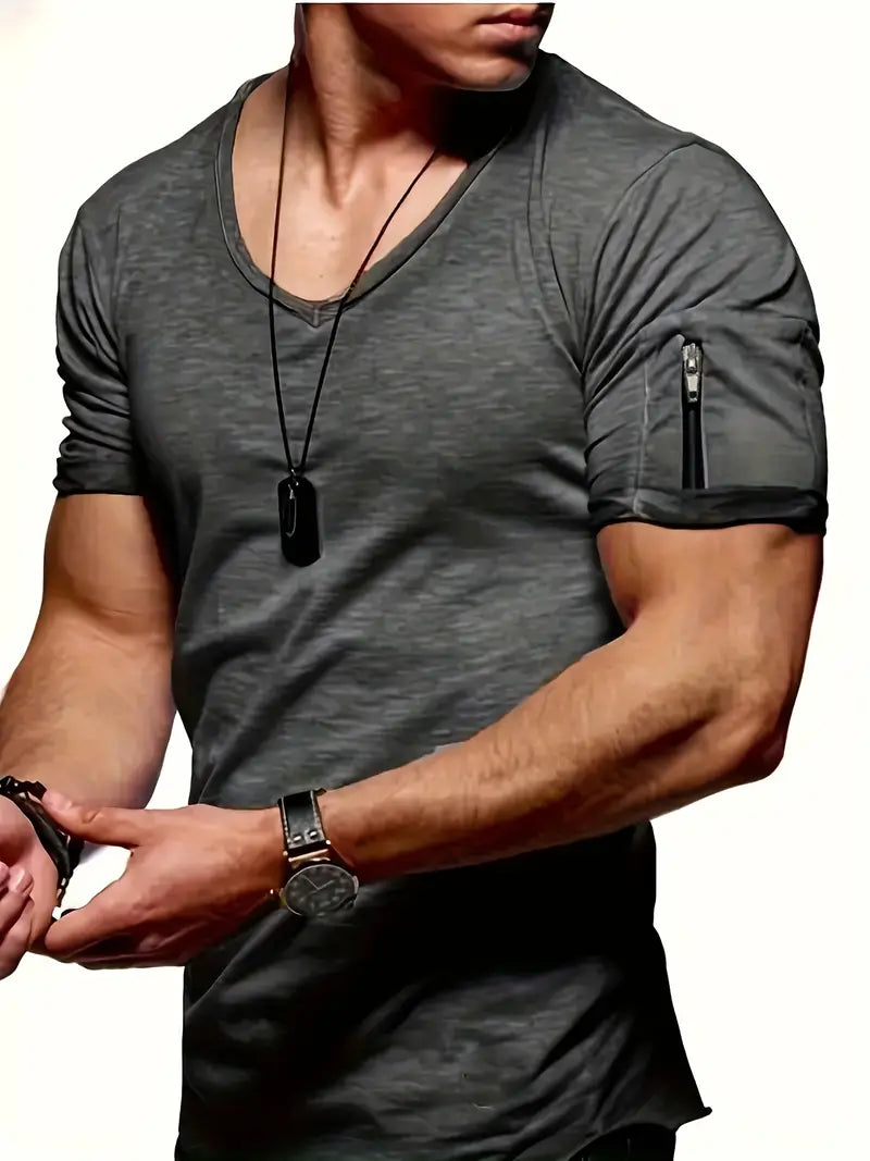 Laurent - T-shirt à col en V - Confortable - Hommes