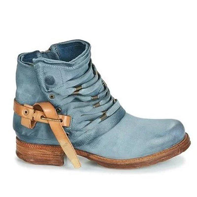 Joséphine – Bottines Rétro Avec Talon Bloc Et Fermeture Éclair