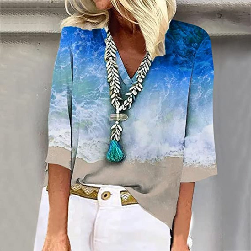 Nora - Blouse pour dames - Encolure en V flatteuse