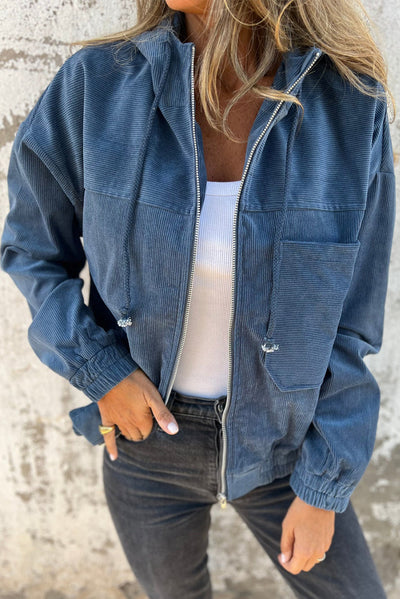 Fiona – Veste En Velours Côtelé Décontractée Avec Capuche Pour Un Style Relax