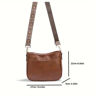 Sac à bandoulière pour femme - Cuir végétalien - Lanière réglable - Élégant & quotidien