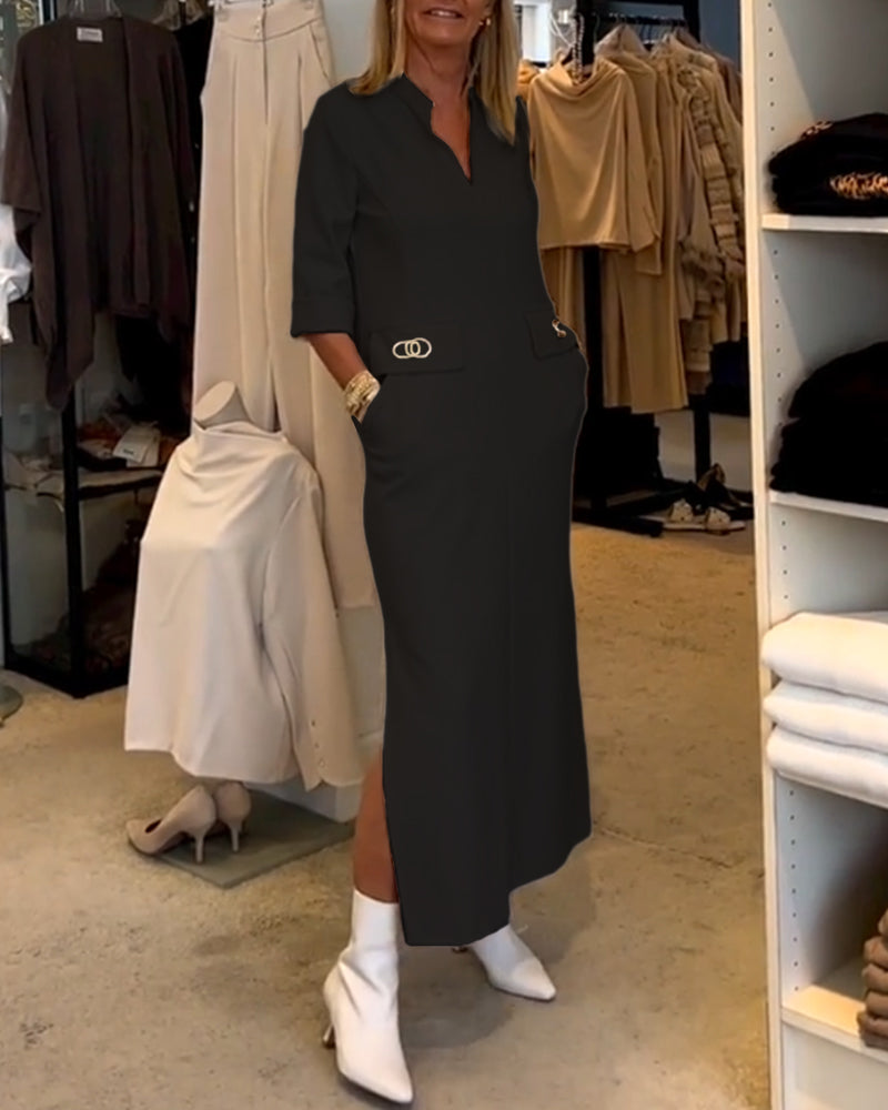 Héloïse - Robe Fendue Avec Détails Stylés Pour Un Look Raffiné