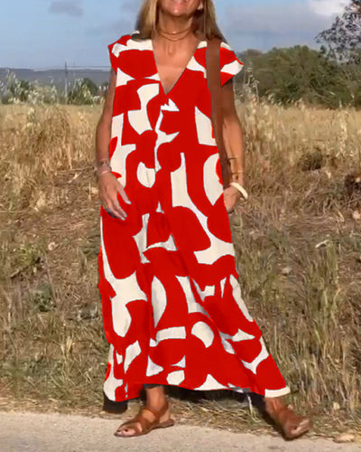 Camille - Robe Avec Imprimé Et Col En V