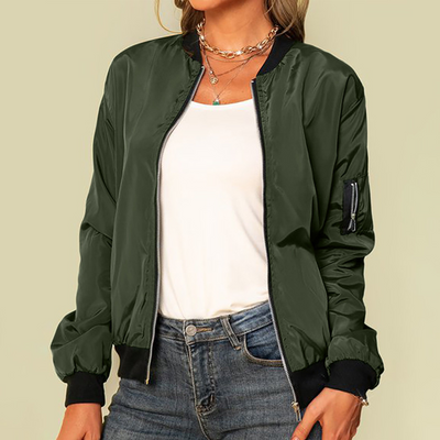 Émilie - Blouson Bomber Léger Avec Fermeture Éclair
