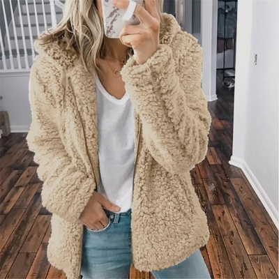 Camille - Veste En Peluche Avec Capuche Et Fermeture Éclair, Gilet En Fleece