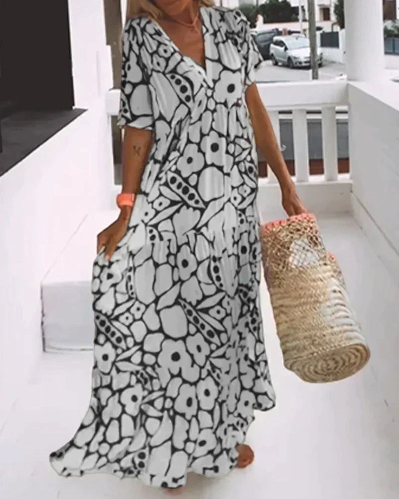 CHRISTINE – Robe Maxi Été Élégante