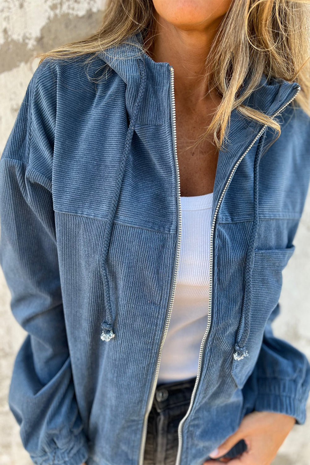 Fiona – Veste En Velours Côtelé Décontractée Avec Capuche Pour Un Style Relax