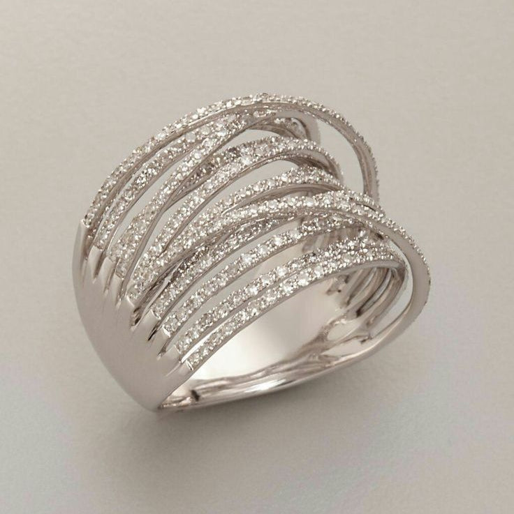 Bague en Argent Zirconia Superposée Vintage