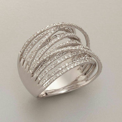 Bague en Argent Zirconia Superposée Vintage