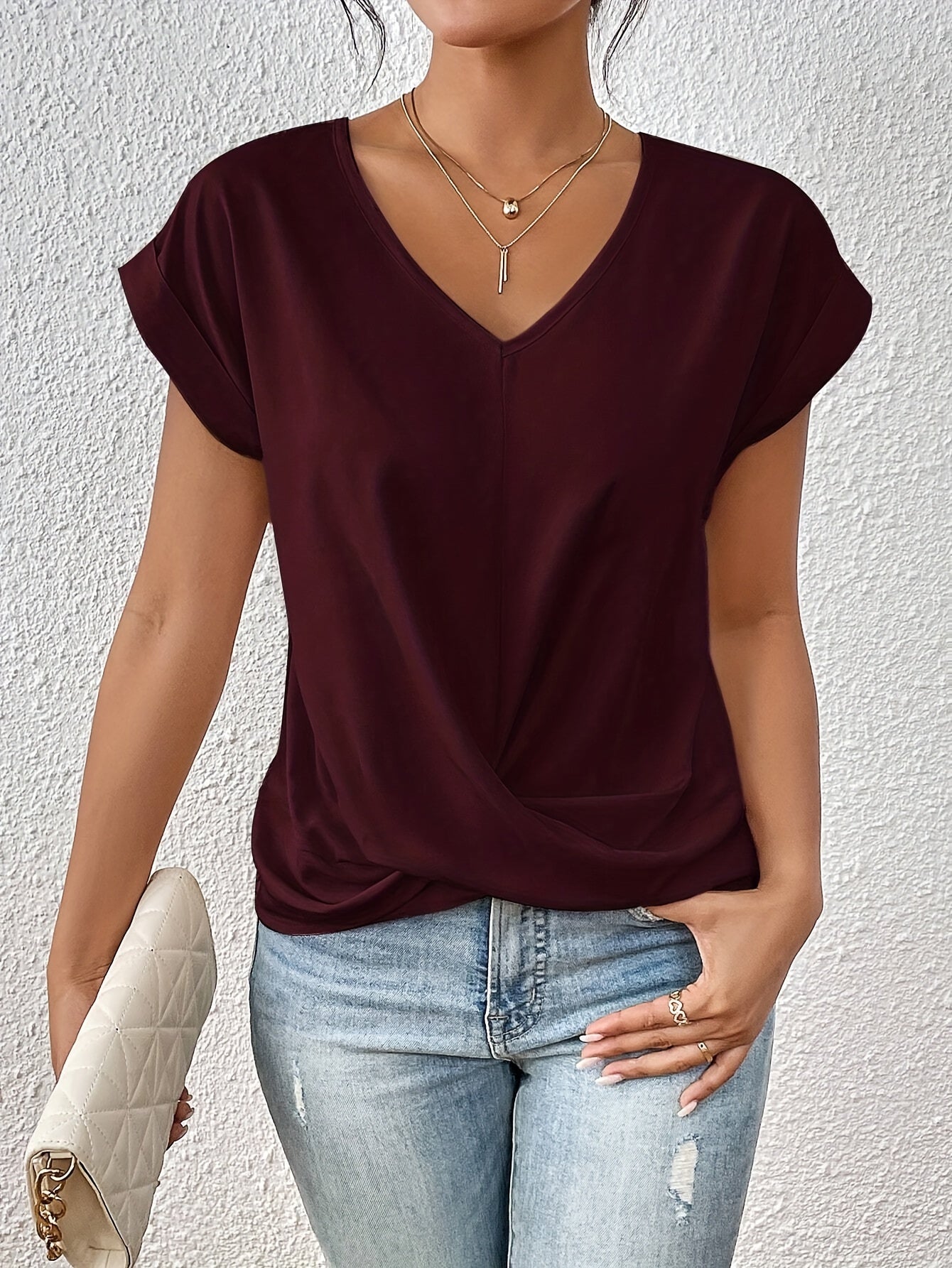 Doreen | T-shirt col en V avec coupe flatteuse