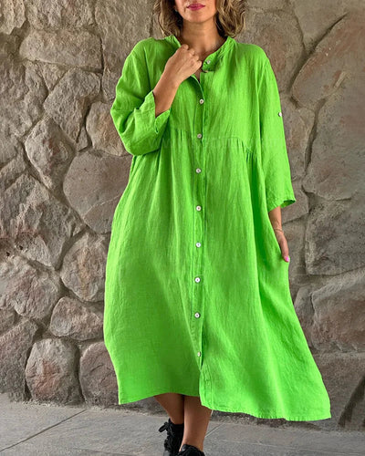 Camille - Robe Chemise Ample En Coton Et Lin