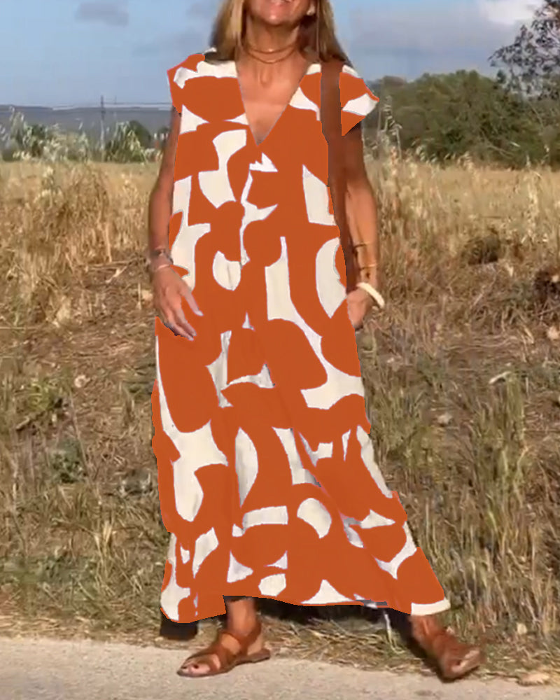 Camille - Robe Avec Imprimé Et Col En V