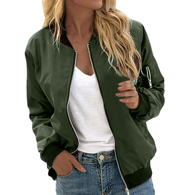 Émilie - Blouson Bomber Léger Avec Fermeture Éclair