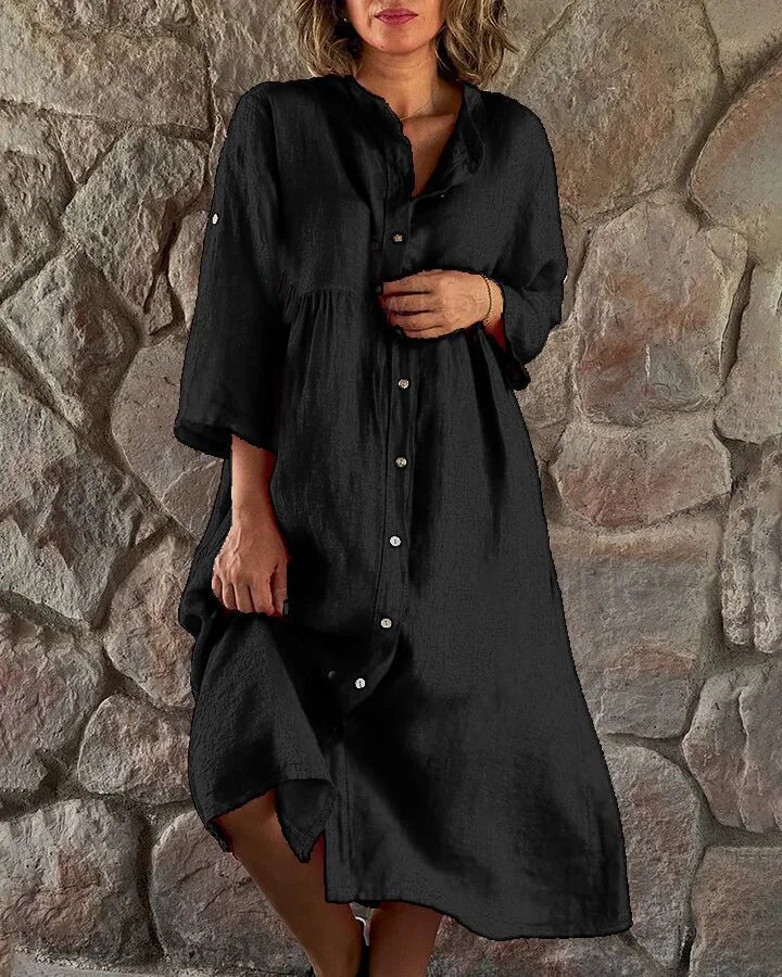 Camille - Robe Chemise Ample En Coton Et Lin