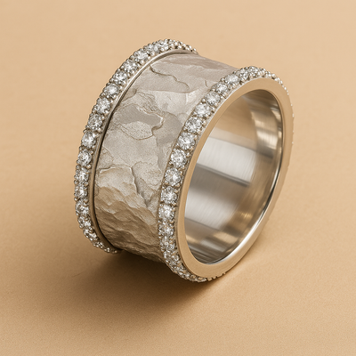 Bague en Zirconia Argenté Vintage