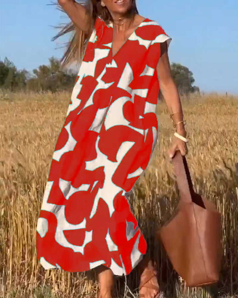 Camille - Robe Avec Imprimé Et Col En V