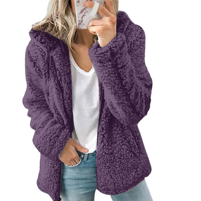Camille - Veste En Peluche Avec Capuche Et Fermeture Éclair, Gilet En Fleece