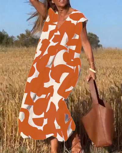 Camille - Robe Avec Imprimé Et Col En V