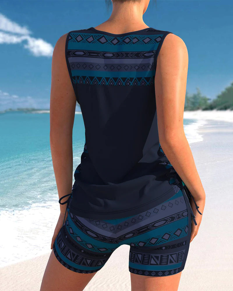 Francine - Tankini À Imprimé Feuillage Avec Tissu Léger