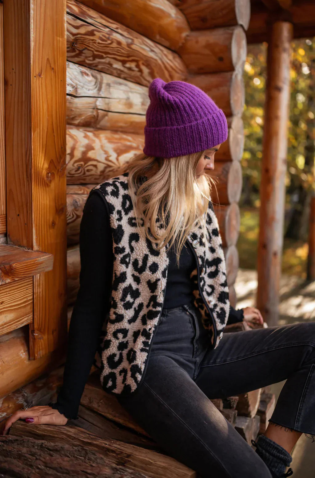 ASTRID™ | Gilet en tricot léopard