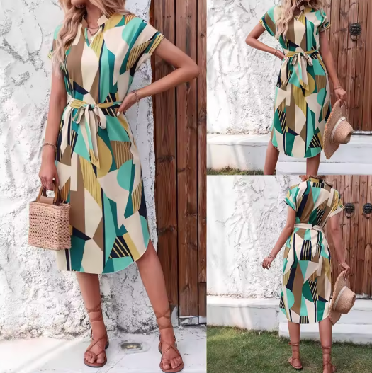 Aria | Robe colorée avec imprimé tendance