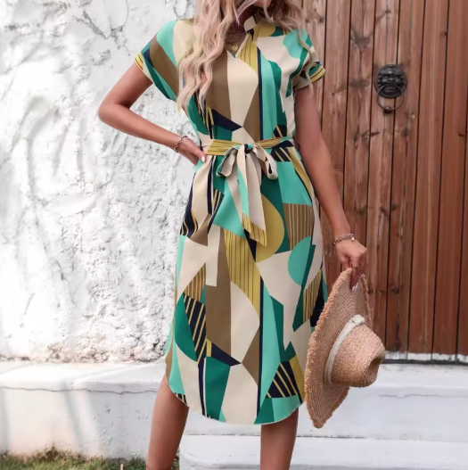Aria | Robe colorée avec imprimé tendance