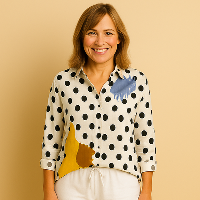 Avril | Blouse élégante avec des imprimés ludiques