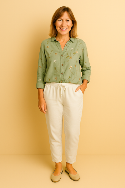Avril | Blouse élégante avec des imprimés ludiques